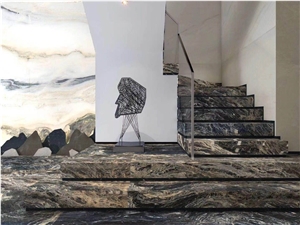 Thin Thick Quartzite Van Gogh Golden Tiles Slabs