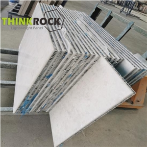 Crystal White Marble Lightweight Composite Honeycomb Backed Wall Panels