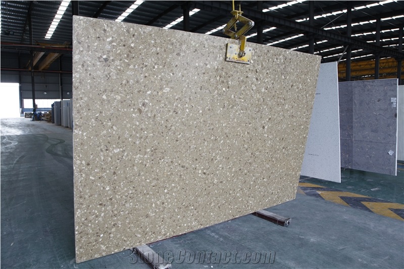 Beige Artificial Stone Slab for Floor Tiles