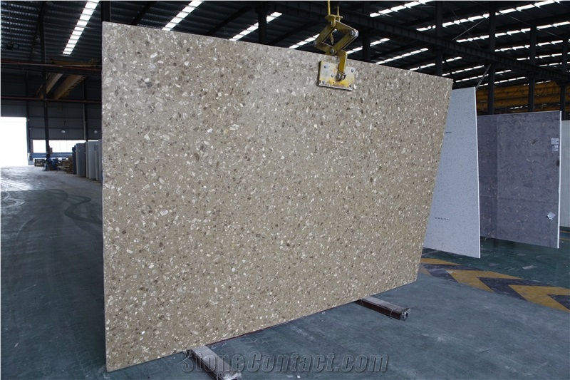 Beige Artificial Stone Slab for Floor Tiles