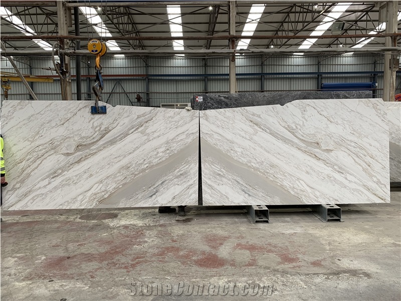 Butterfly Volakas Slabs and Tiles White Marble