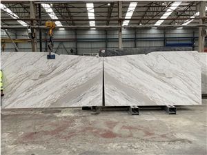 Butterfly Volakas Slabs and Tiles White Marble