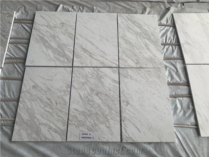 Butterfly Volakas Slabs and Tiles White Marble