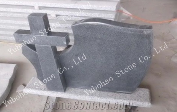 G654/Cross Upright Simple Granite Tombstone