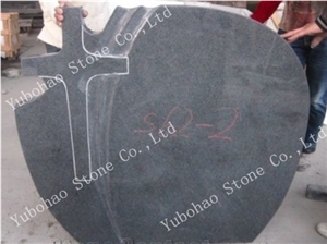 G654/Cross Upright Simple Granite Tombstone