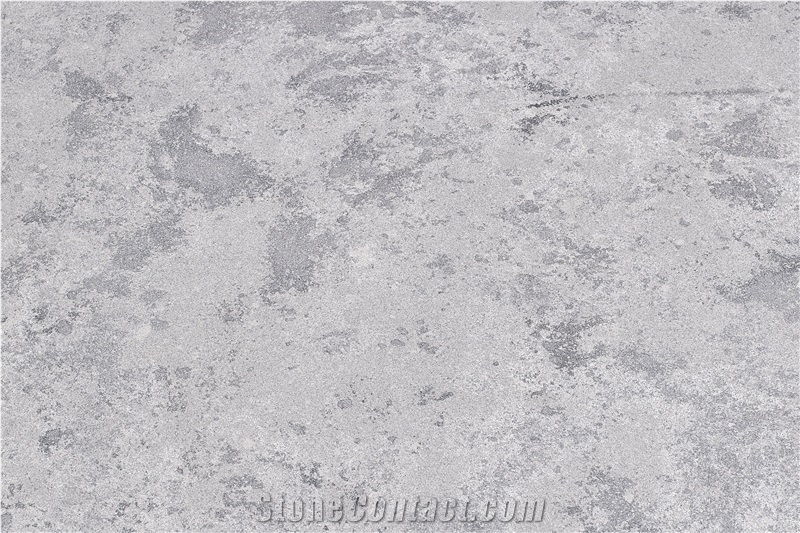 Artificial Grey Cutting a Quartz Slab Kitchen