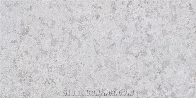 Artificial Grey Cutting a Quartz Slab Kitchen
