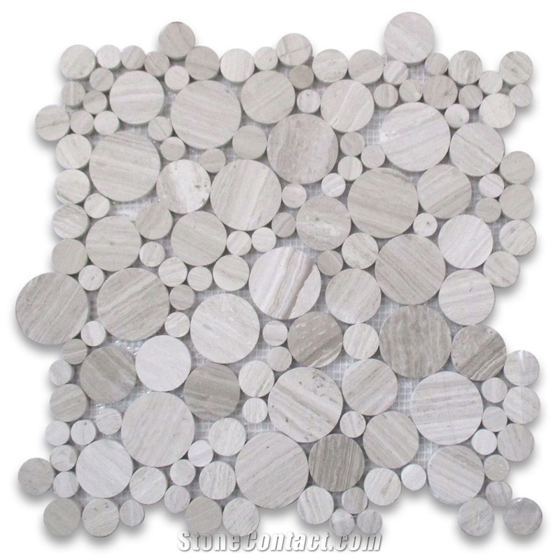Athens Marble Bubble Round Paramount Mosaic Tile