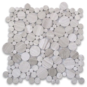 Athens Marble Bubble Round Paramount Mosaic Tile