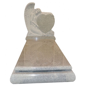 Beige Granite Heart Shape Gravestone Headstone
