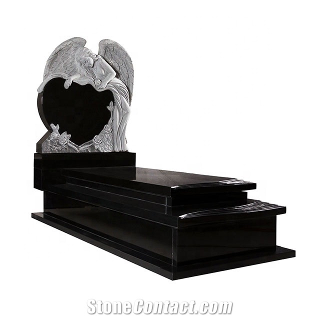 Beige Granite Heart Shape Gravestone Headstone