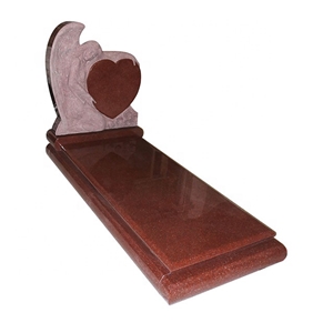 Beige Granite Heart Shape Gravestone Headstone