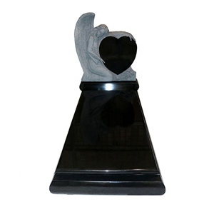 Beige Granite Heart Shape Gravestone Headstone