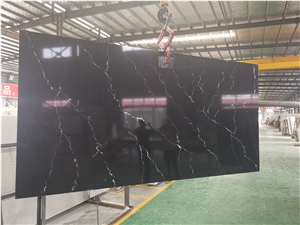 Black with White Lines Quartz Slab Companies