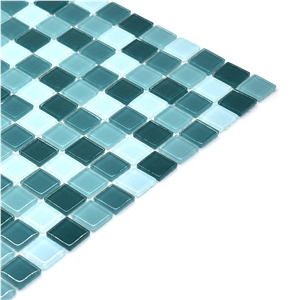 Blue Glossy Glass Mosaic for Swimming Pool Tile Blue Glossy Glass Mosaic for Swimming Pool Tile