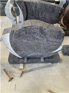 Blue Granite Bahama Blue Granite Upright Headstone