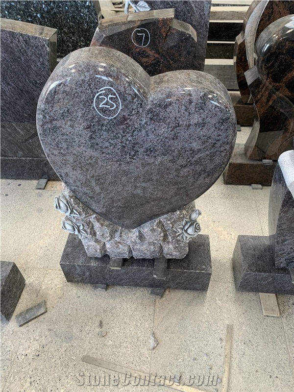 Blue Granite Bahama Blue Granite Upright Headstone