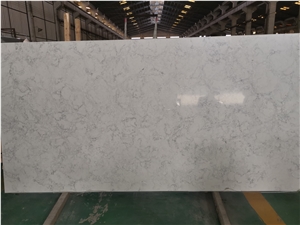 Carrara White Flower Lines Quartz Slabs Cheap