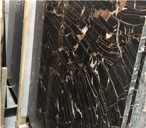 China European Network Red Vein Black Marble Slabs