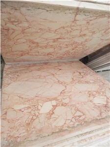 Chinese White Rose Milk Marble Red Vein Tiles