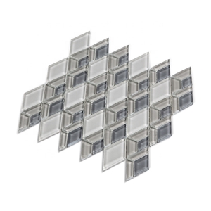 Cream Glossy Diamond Backsplash Glass Tile