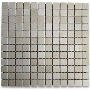 Crema Marfil 1x1 Square Mosaic Tile Polished