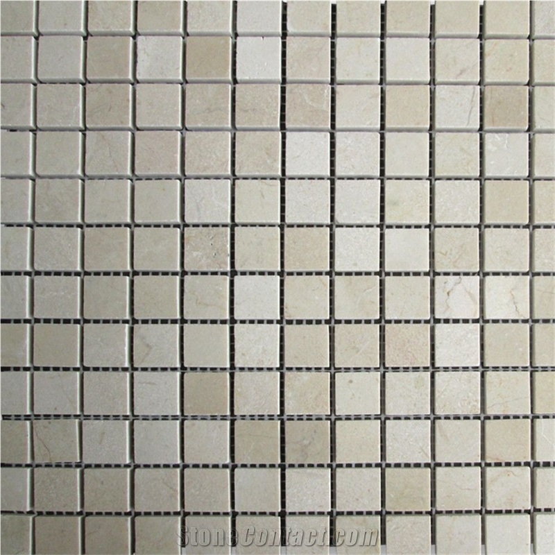 Crema Marfil 1x1 Square Mosaic Tile Polished