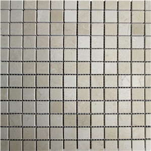 Crema Marfil 1x1 Square Mosaic Tile Polished