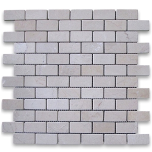 Crema Marfil 1x2 Medium Brick Mosaic Tile Tumbled