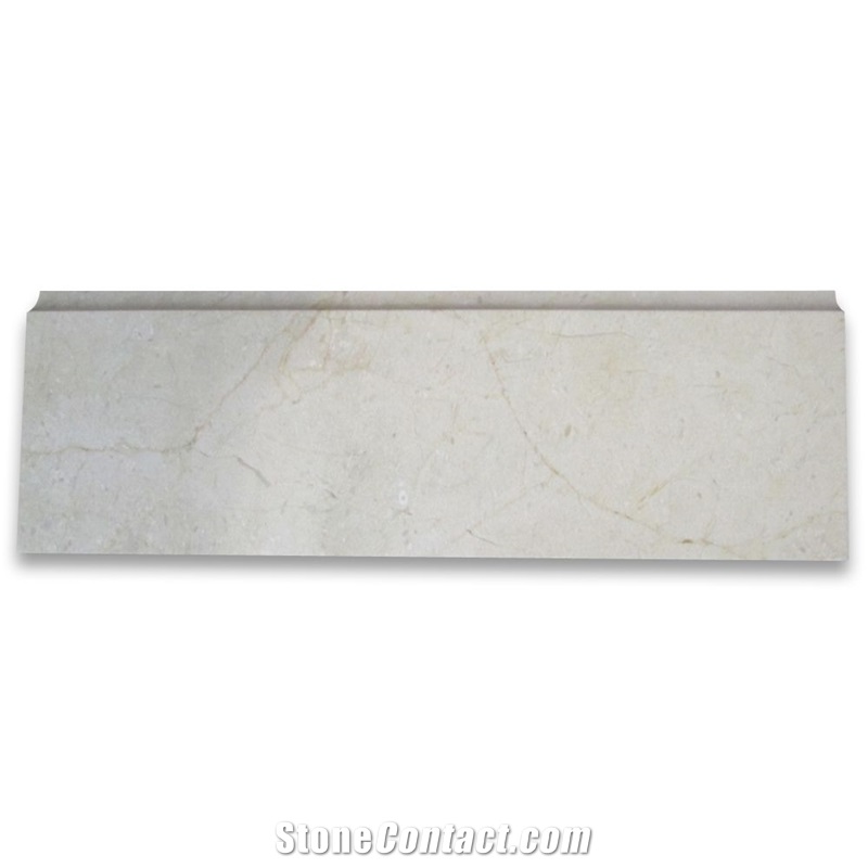 Crema Marfil 4x12 Baseboard Molding Polished