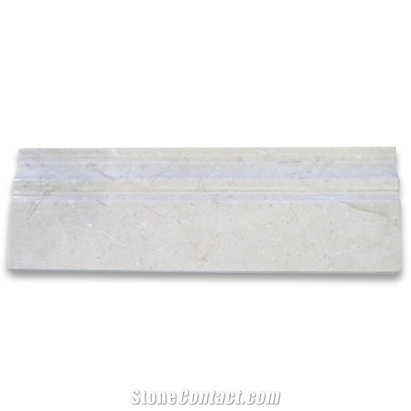 Crema Marfil 4x12 Baseboard Molding Polished
