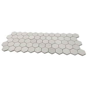 Crema Marfil Marble 3" Hexagon Mosaic Tile Tumbled