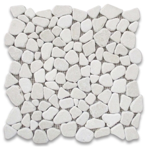 Crema Marfil Pebble River Rocks Mosaic Tumbled