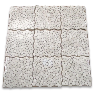 Crema Marfil Pebble River Rocks Mosaic Tumbled