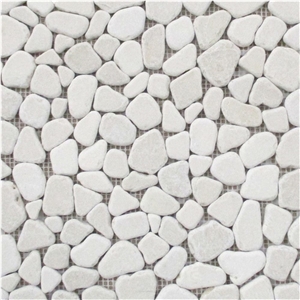 Crema Marfil Pebble River Rocks Mosaic Tumbled