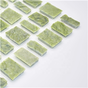 Dandong Green Hand Break Irregular Marble Mosaic