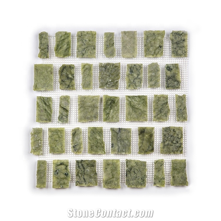 Dandong Green Hand Break Irregular Marble Mosaic
