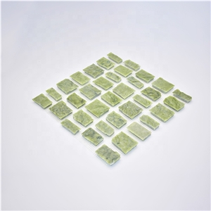 Dandong Green Hand Break Irregular Marble Mosaic