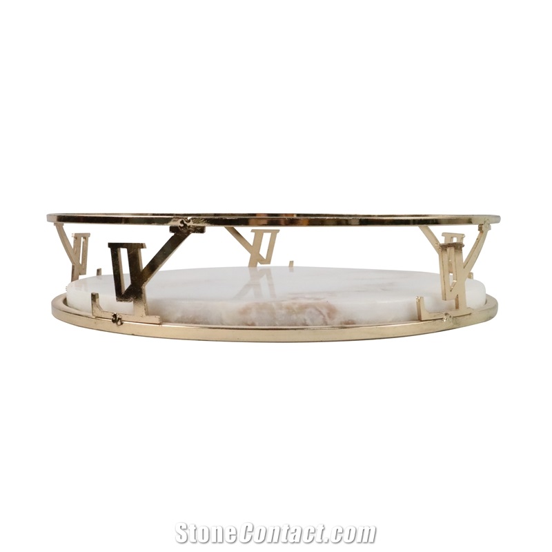 Factory Direct Round Marble Tray Decorations