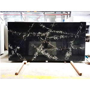 Genesis Ice Black Quartz Stone Slab