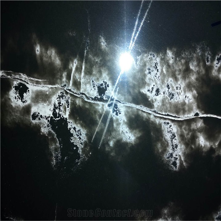 Genesis Ice Black Quartz Stone Slab