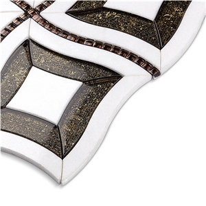 Glass Mix Thassos Mosaic Glass Stone Walls