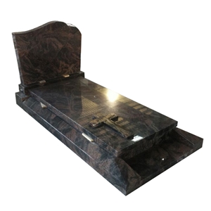 Indian Aurora Granite Upright Headstone Tombstone