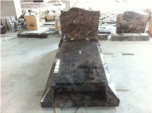 Indian Aurora Granite Upright Headstone Tombstone