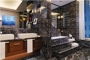 Italy Grigio Adriatico Grey Marble Kithchen Design