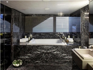 Italy Grigio Adriatico Grey Marble Kithchen Design