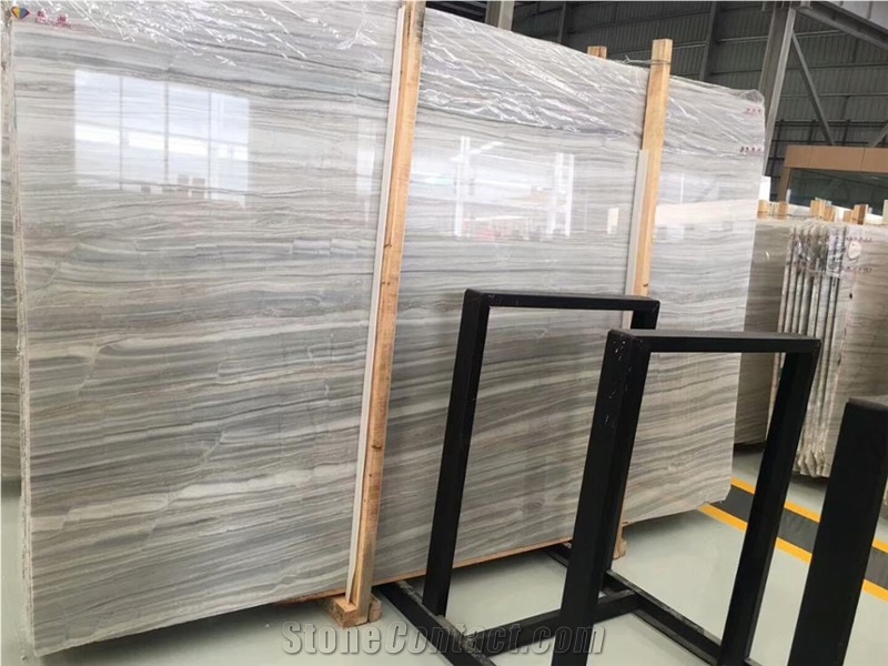 Light Grey Putin Wood Marble Slabs Bathroom Tiles