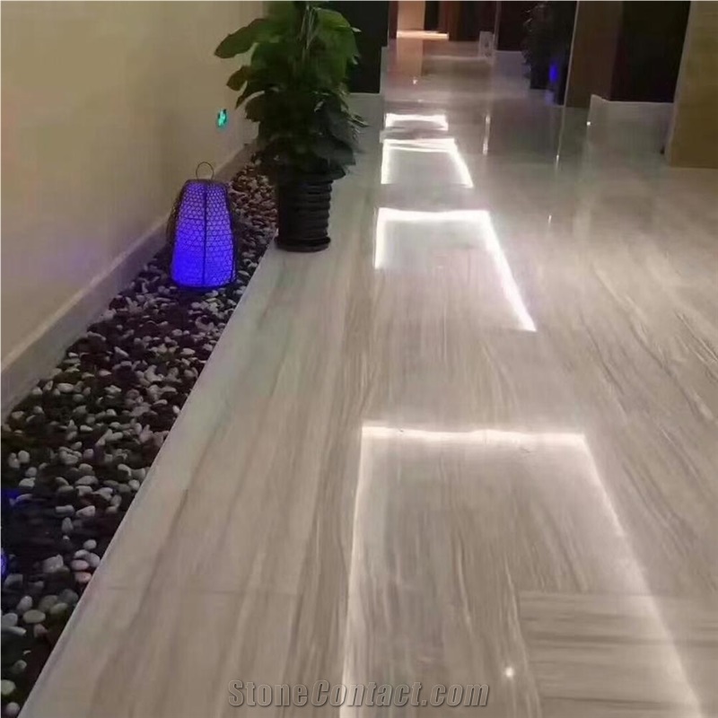 Light Grey Putin Wood Marble Slabs Bathroom Tiles
