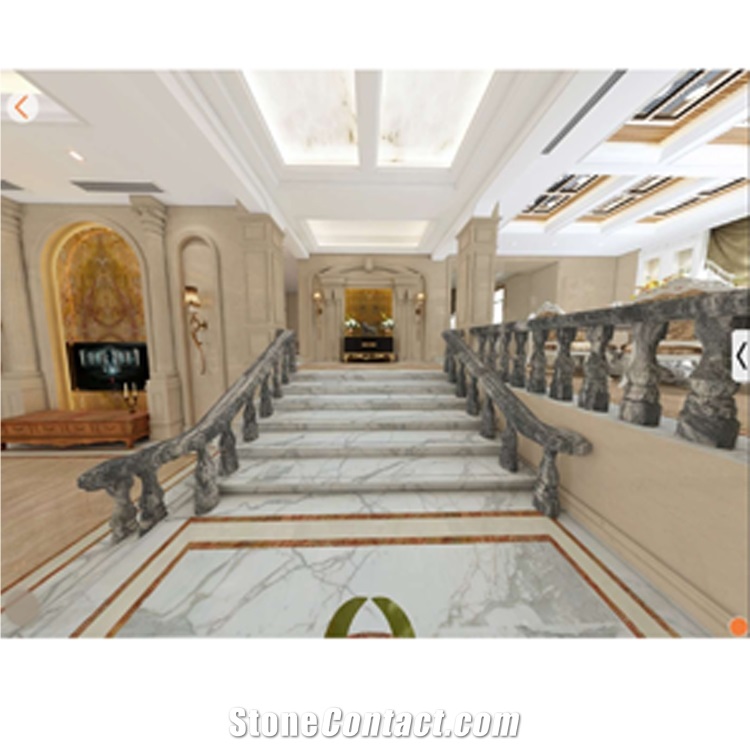 Luxury Grey Marble Balustrade Staircase Rails