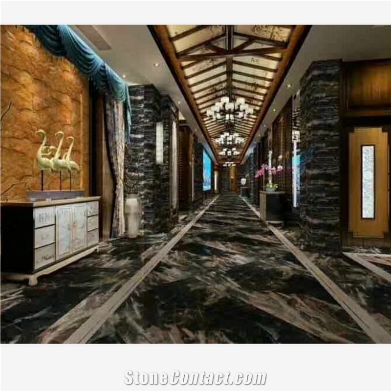 Luxury Phantom Black Marble Table Desk Tops